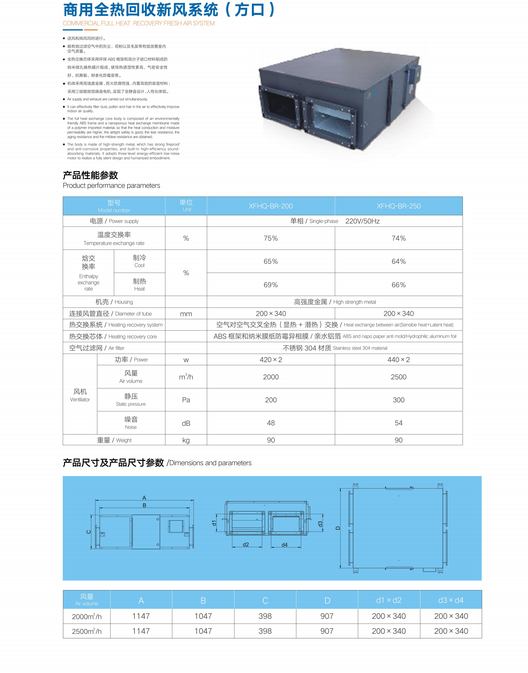商用全热回收新风系统